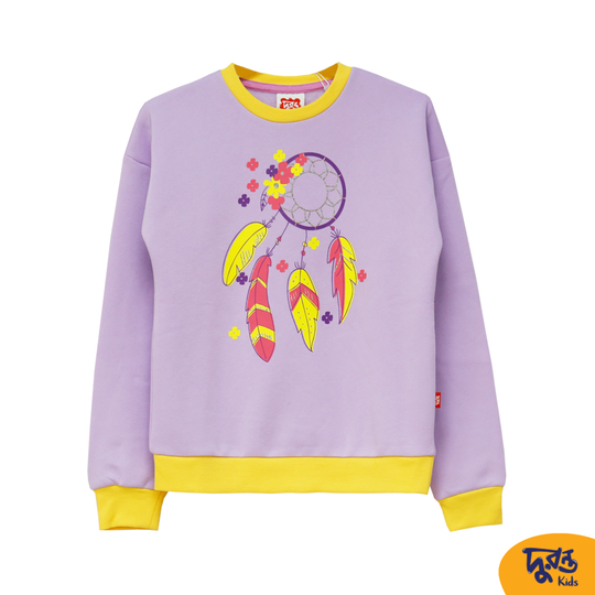 Older Girls Light Purple Fleece Sweatshirt